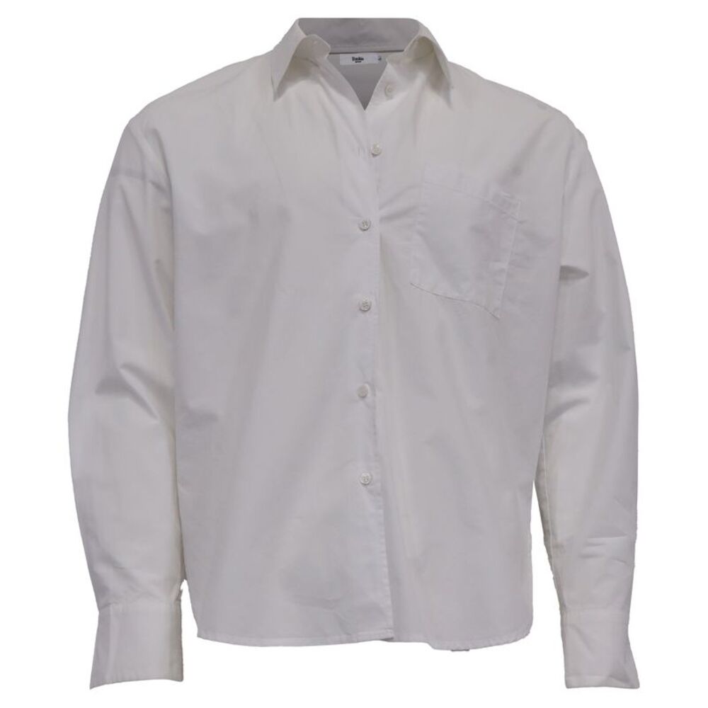 The Frankie Shop Long Back Shirt in White Cotton